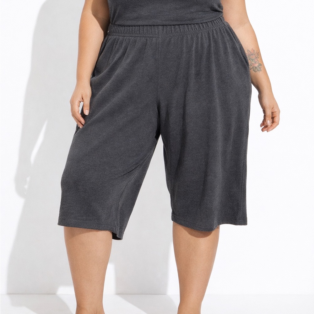 Lands' End Women's Charcoal Sports Knit Capri